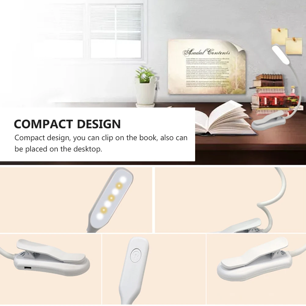 

USB Rechargeable Eye Protection Desk Lamp Touch Control Clip on Table Light Reading LED Foldable Lamp Adjustable Brightness