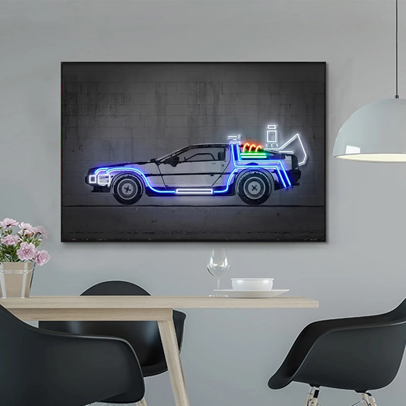 Abstract Canvas Paintings,Racing Neon Wall Pictures,Street Graffiti Posters and Prints,Fast And Furious Home Decor,gift For Him