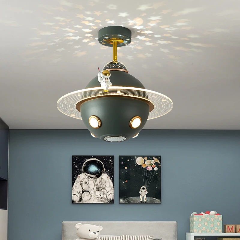 YY Spaceship Outer Space Astronauts Children's Room Ceiling Light Boy Creative Cartoon