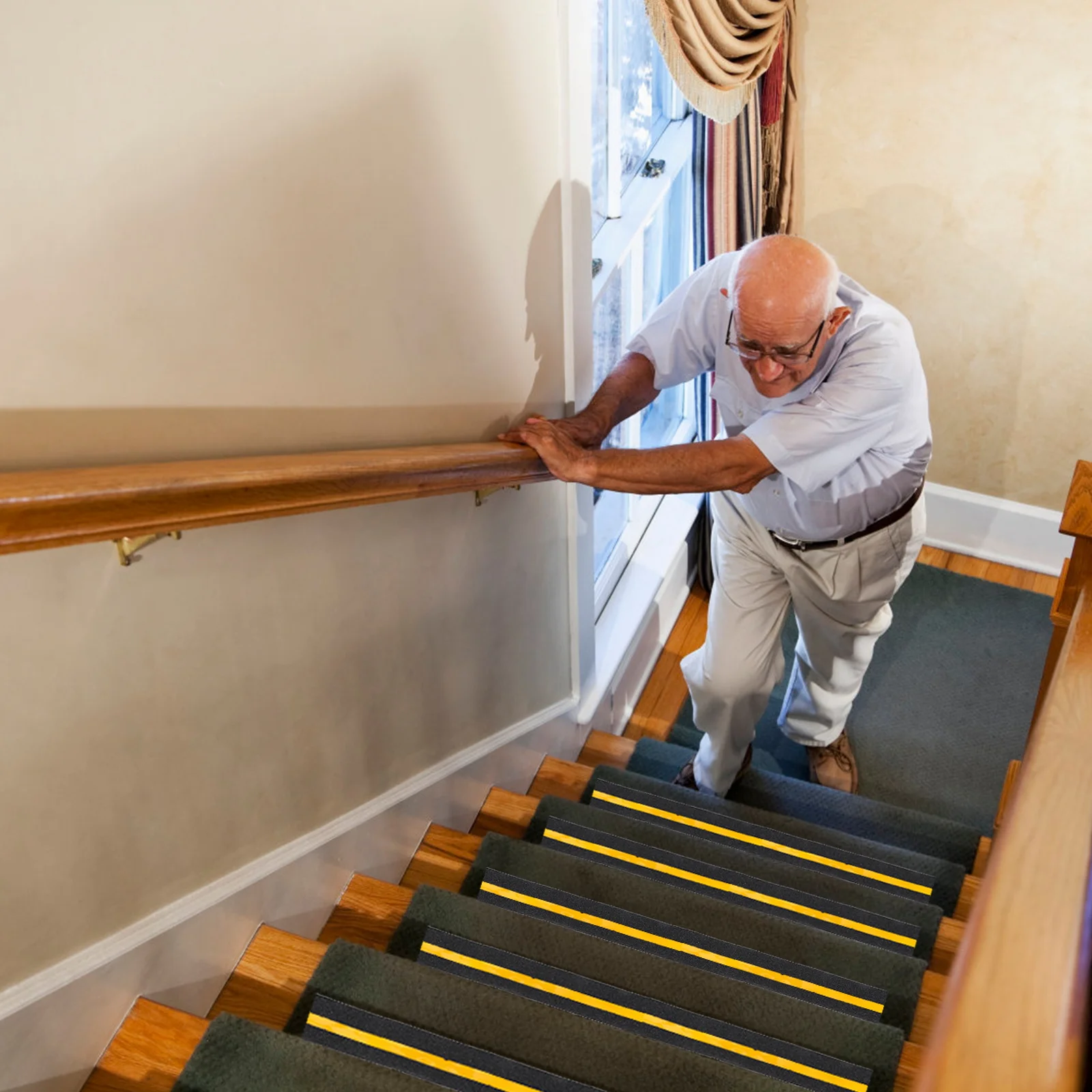 1 لفة شريط تحذيري عاكس المضادة للانزلاق الحذر مؤشر السلامة الأرضية ليلة الفلورسنت العملي شريط تحذيري الأرض #5