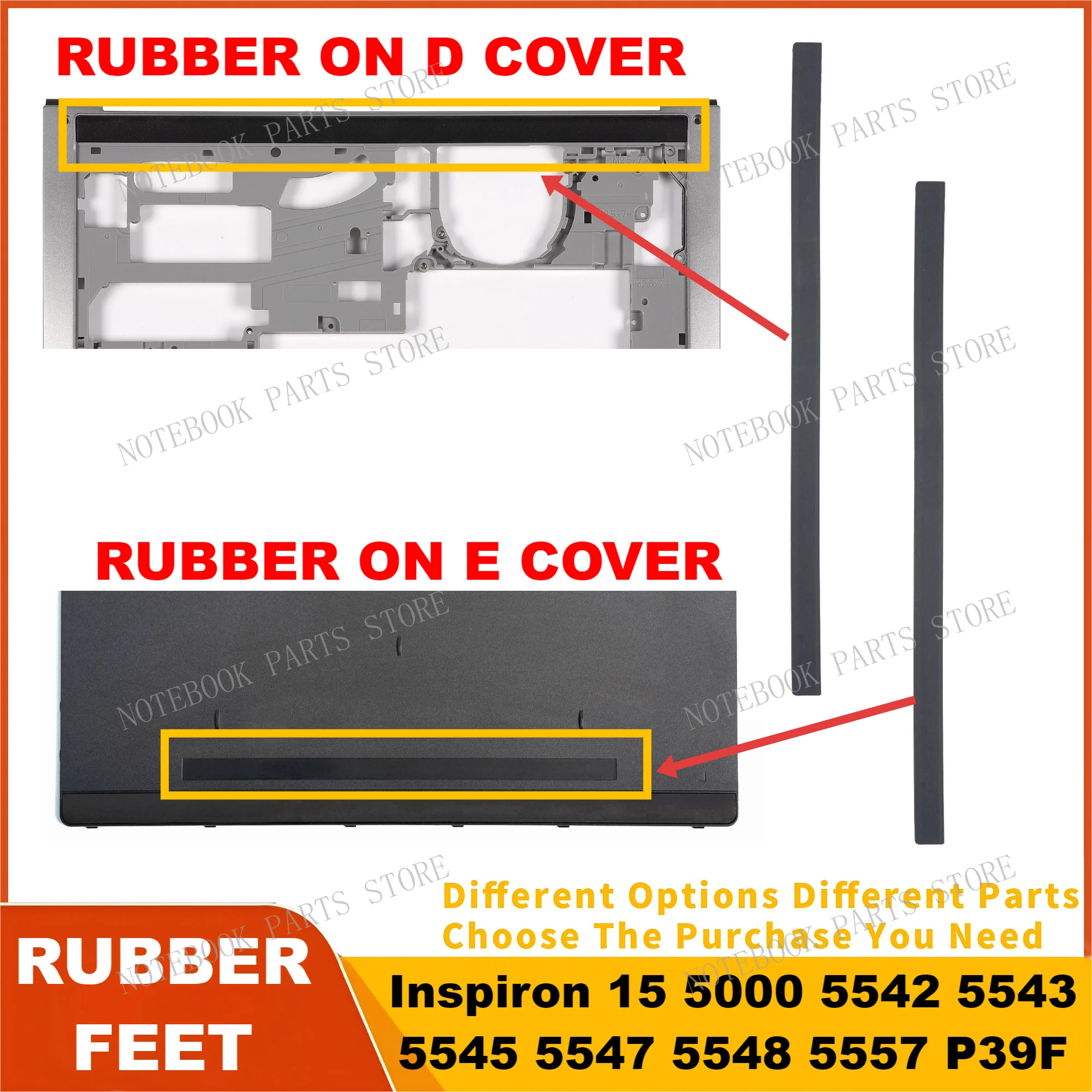 

Rubber Feet For Dell Inspiron 15 5000 5542 5543 5545 5547 5548 5557 P39F Rubber pad Anti Slip Strips Accessorie Repair