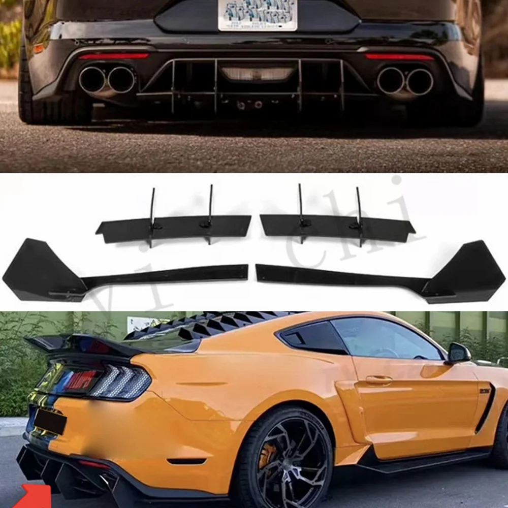 

For Mustang 2018-2021 Mustang rear blade rear spoiler with carbon fiber pattern decoration on the rear lip