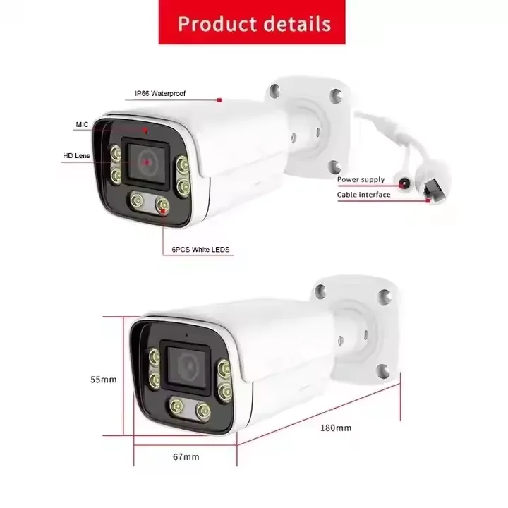 H.265 Tuya Smart 8MP 8 Ch Poe Nvr Kits de reconocimiento AI inteligentes Audio bidireccional cámara Cctv Ptz para exteriores sistema de seguridad 4k