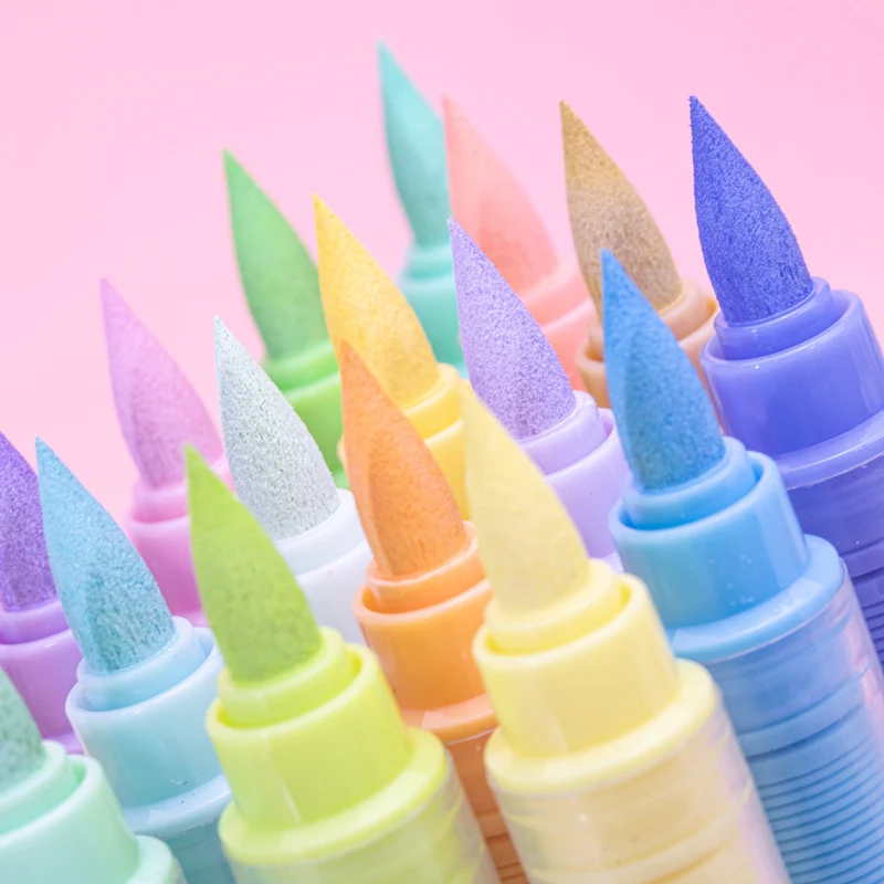 

24 Colors Acrylic Marker Pens Waterproof Pen Soft brush Nib Student Art For Glass Stone Metal Glass Wood Plasctic Pape