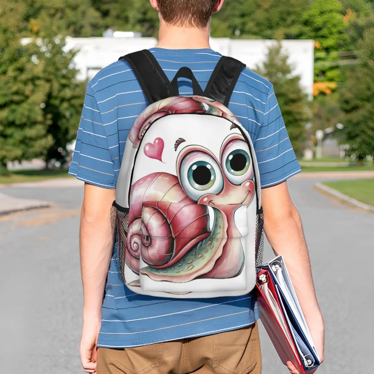 Smiling Cute Snail Backpack Student BookBag Children School Bag Laptop Shoulder Bags for Men Women