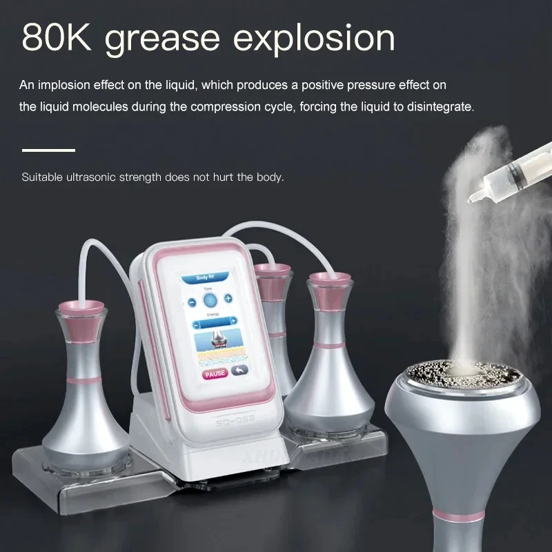 3-in-1 Ultrasonic Cavitation Slimming Machine 80K Tool Multi-Polar Frequency Anti-Wrinkle Skin Rejuvenation Tightening