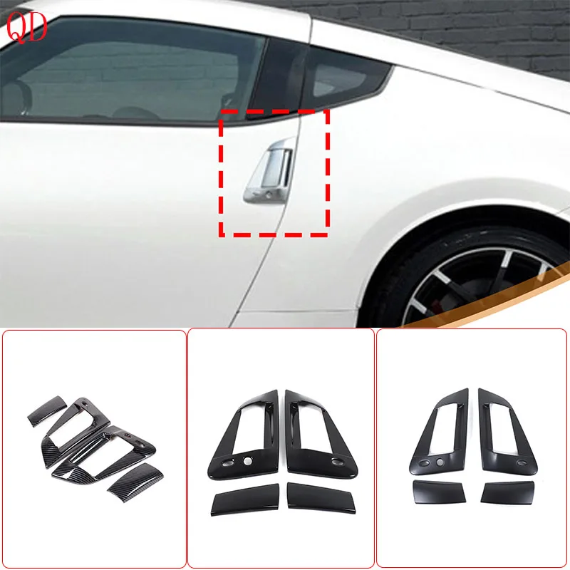 ABS Black For Nissan 370Z Z34 2009-2020 Car Styling Car Door Exterior Handle Frame Cover Sticker Car Exterior Accessories 4Pcs