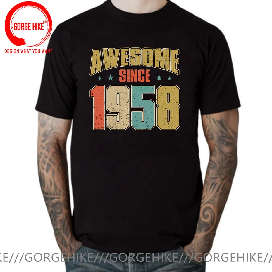 Vintage 1958 Limited Edition Aged Perfectly T Shirt Men Awesome Since 1958 T-Shirt Retro Born In 1958 Tee Shirt Camisetas Hombre