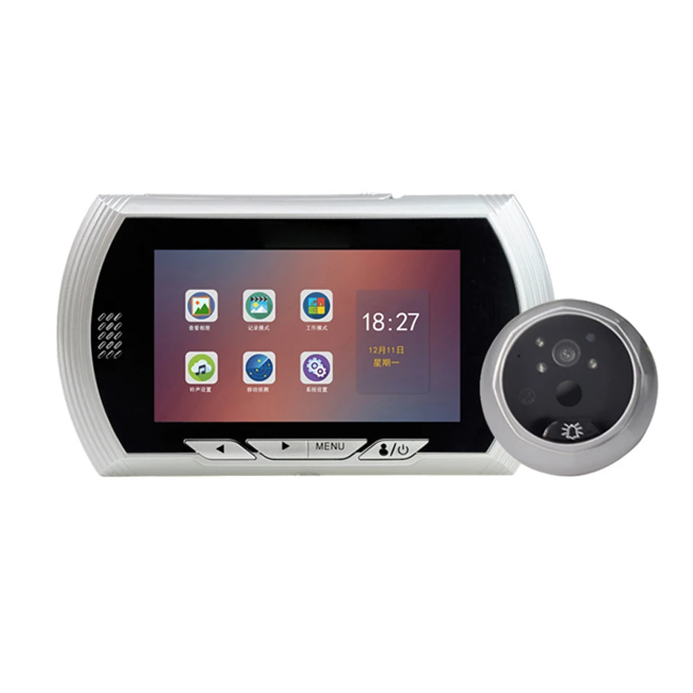 4.5“ Digital Doorbell HD Color Screen Smart Door Peephole Viewer Camera 170 Degree Wide Angle Video Recording IR Night vision