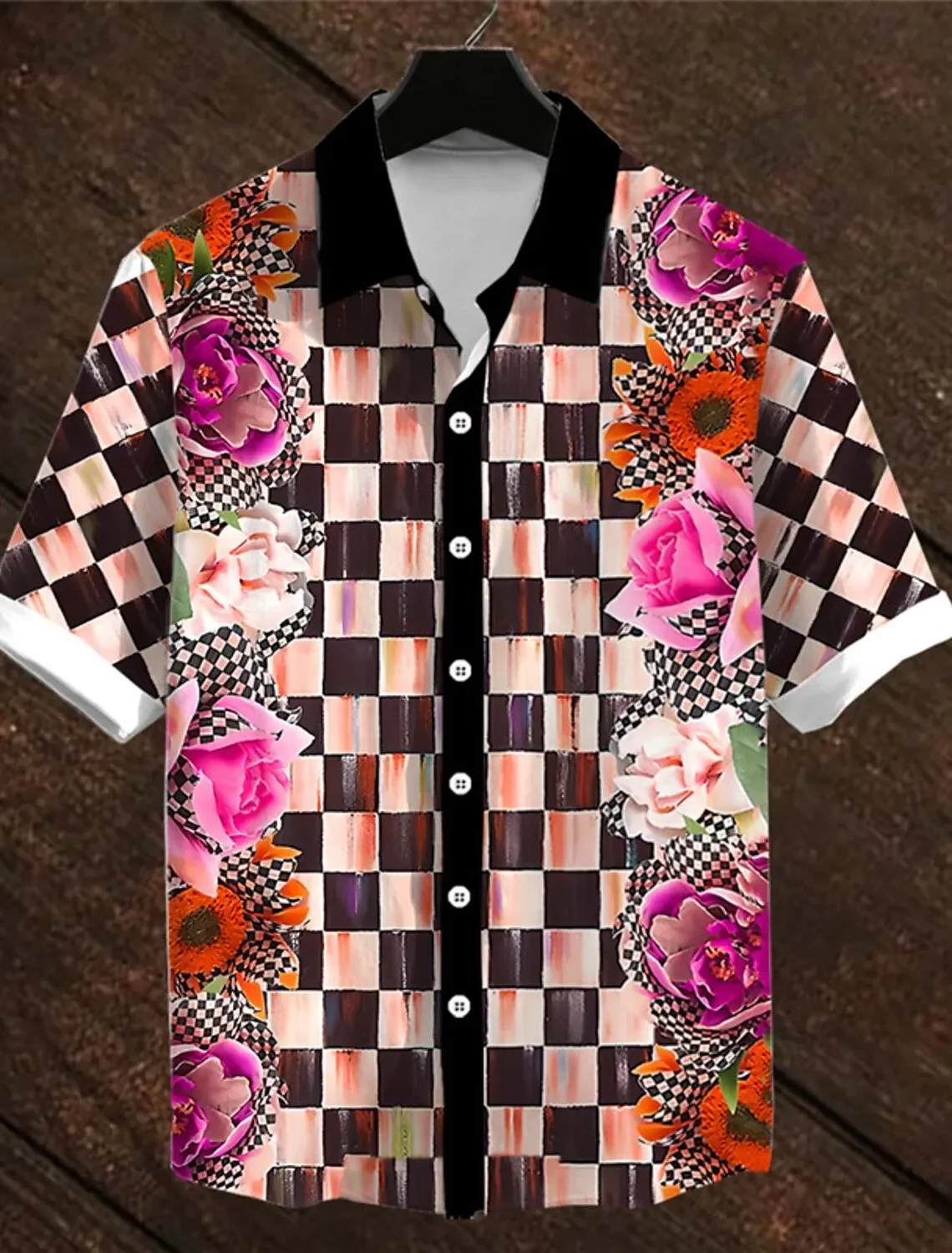 

New Men's Casual Shirt 3D Printed with Patterns Button-down Shirt For Daily Wear Casual Hawaiian Vacation Short-sleeved Shirt