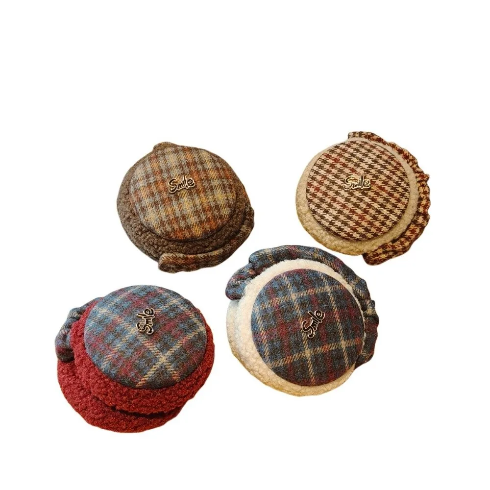 غطاء للأذنين شتوي منقوش بتصميم عتيق على الموضة تسمية قابلة للطي لتدفئة الأذن سميكة وحماية من البرد أضعاف واقي أذن للرجال