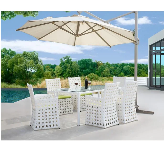 

Классический стиль, набор уличной мебели, садовый стул и 6-местный обеденный стол из ротанга