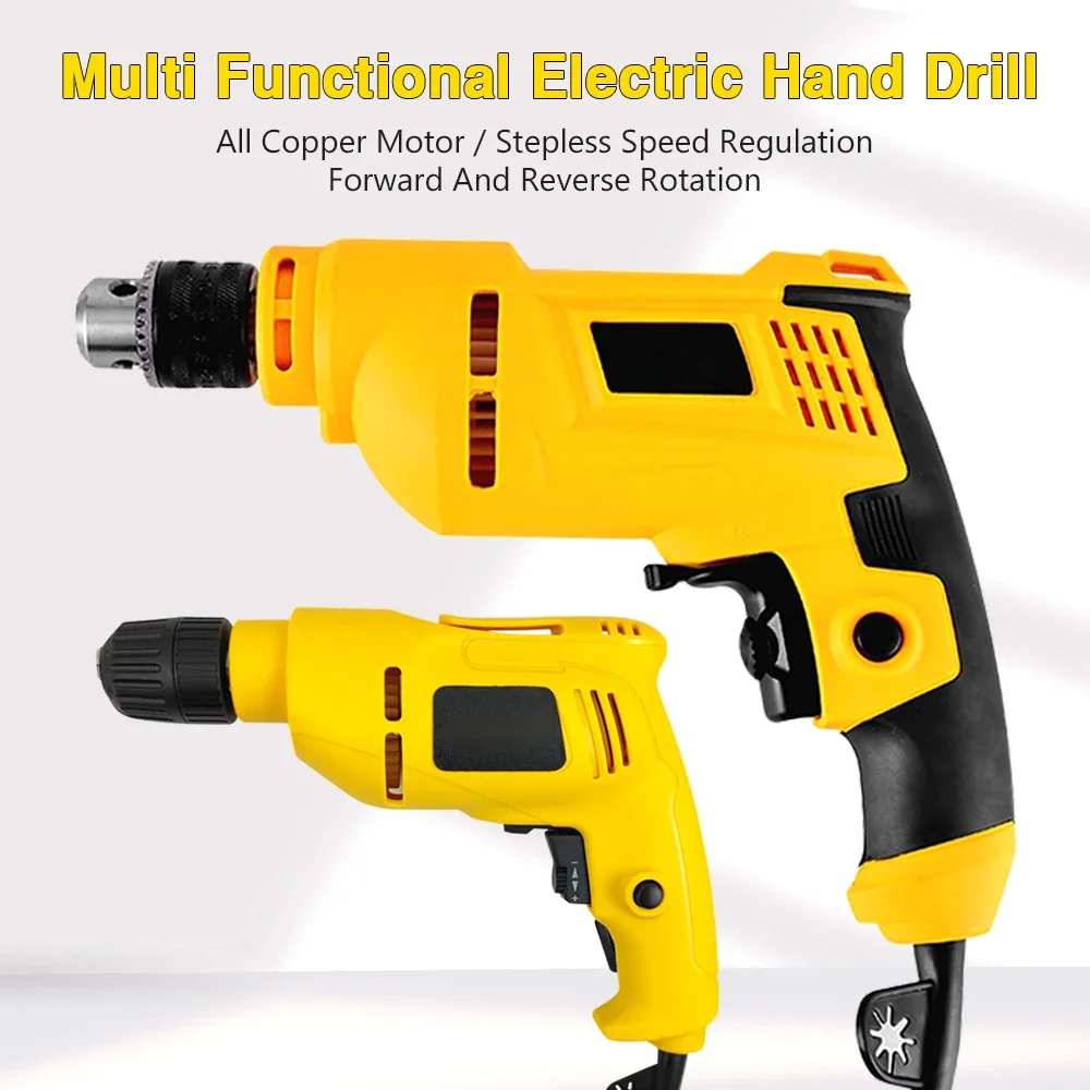 

Mini Electric Drill Industrial Grade Impact Drill Multi-function Wired Electric Screwdriver Household 220V Pistol Drill Tool