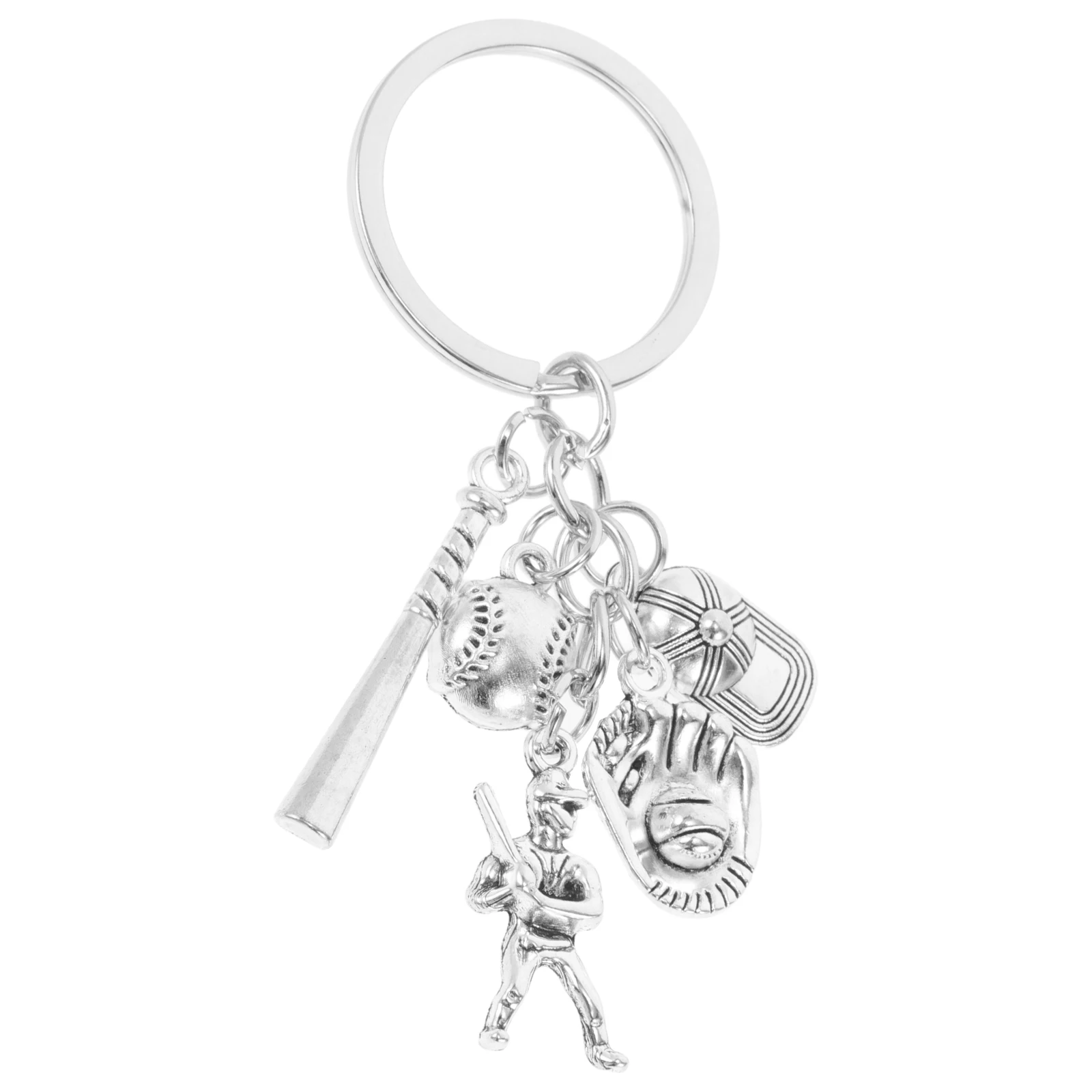 

Creative Metal Baseball Keychain Pendant Sports Themed Durable Lightweight Car Travel Decoration Accessory Bulk Charm Bead Kit
