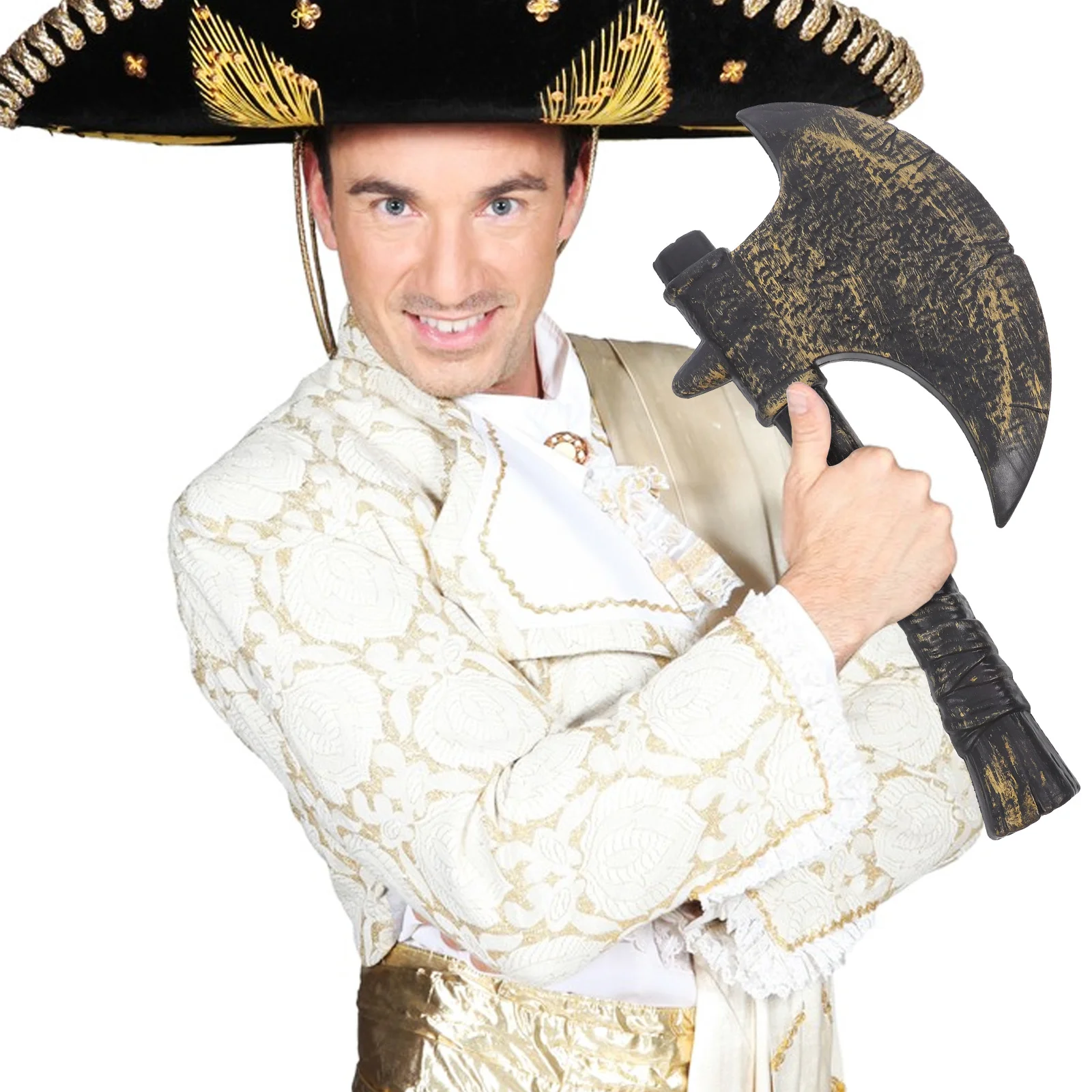 

Pirate Axe Prop Realistic Chopping Axe Unique Design Masquerade Costume Halloween Cosplay Performance Survival Hatchet