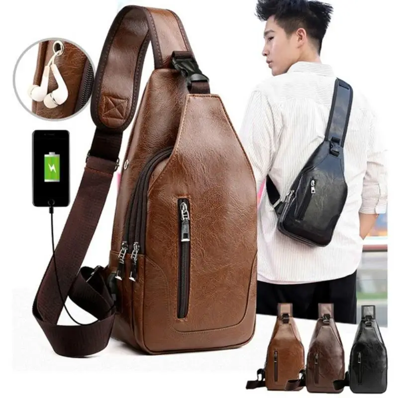 

Men's Crossbody Bags Men's USB Chest Bag Designer Messenger bag Leather Shoulder Bags Diagonal Package 2023 New Back Pack Travel