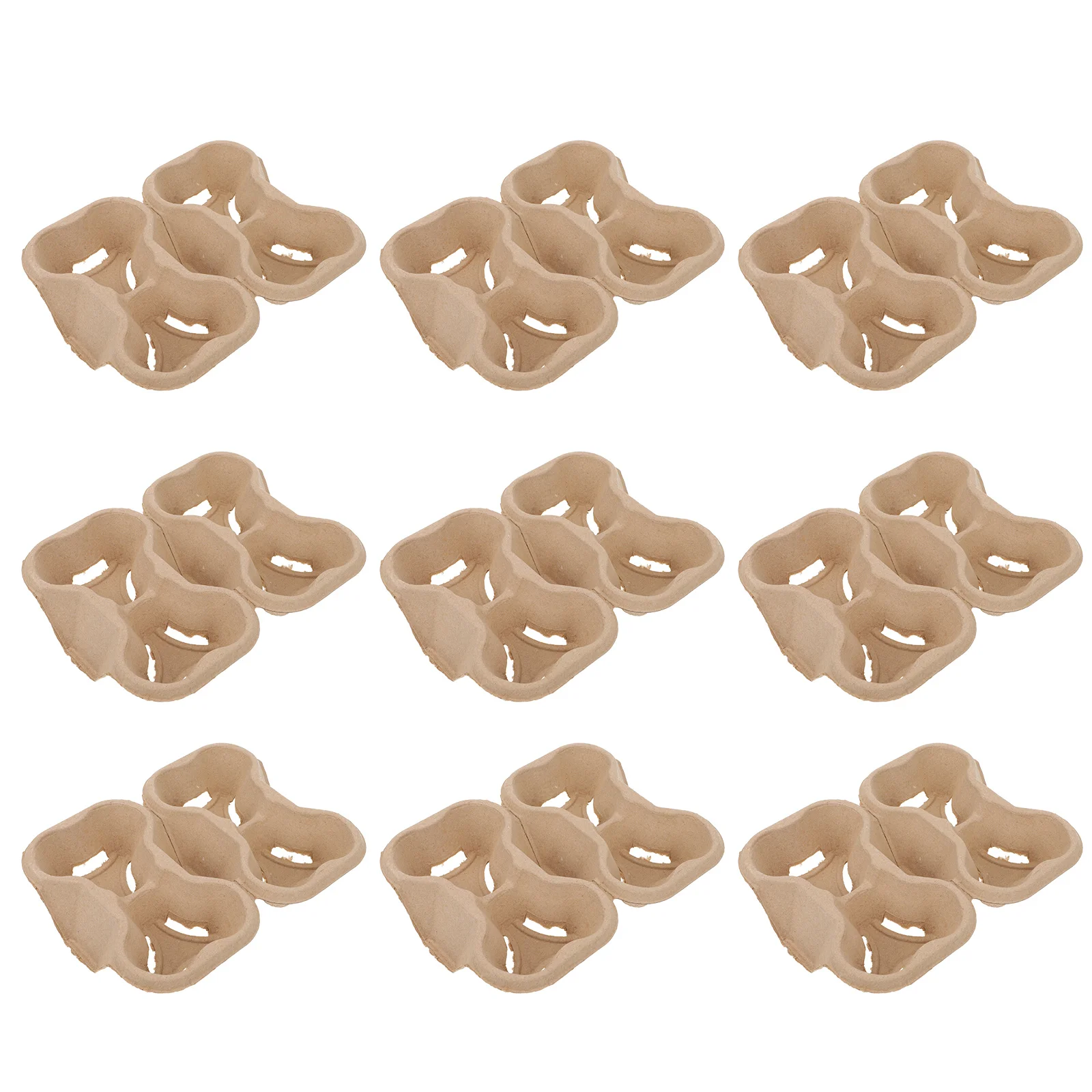 

20pcs Cup Holder Drink Carrier Tray Coffee Milk Tea Takeaway Packaging Base Stackable Eco Friendly Degradable Lightweight Paper