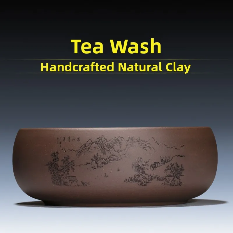 

Authentic Yixing Purple Clay Tea Washing Bowl Large Water Wash Tea Set Accessories Genuine Original Mine Purple Clay Teaware