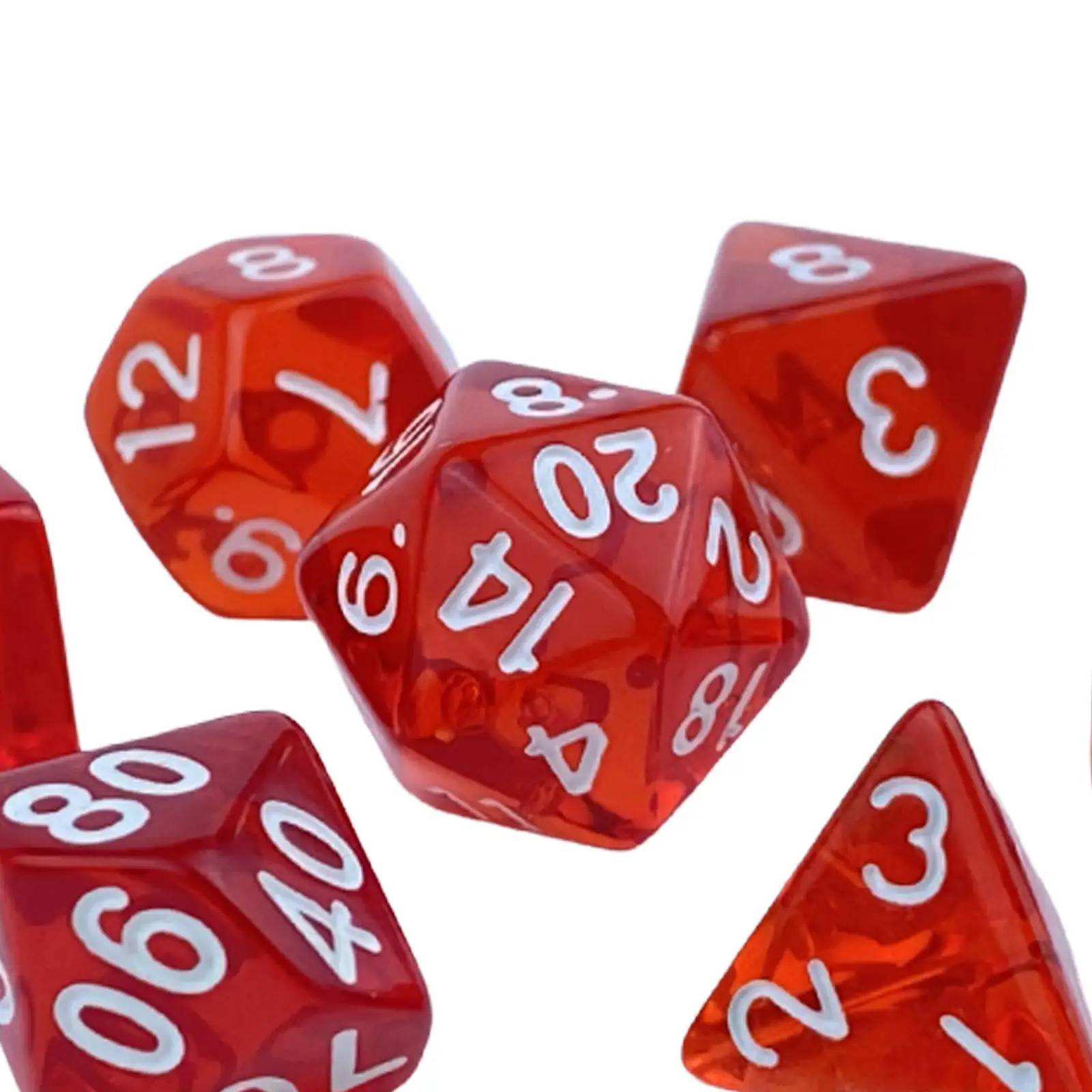 ชุดลูกเต๋าเกมทรงหลายเหลี่ยมที่สร้างสรรค์ ขอบเรียบ ตัวเลขชัดเจน สำหรับเกมกระดานกิจกรรม ปาร์ตี้ ชายหาด แคมป์ปิ้ง