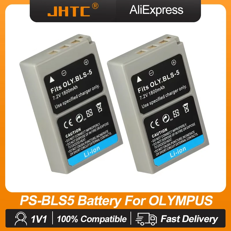 بطارية 1800 مللي أمبير PS-BLS5 لبطارية أوليمبوس PEN E-PL2، E-PL5، E-PL6، E-PL7، E-PM2، OM-D E-M10 BLS5 BLS-50