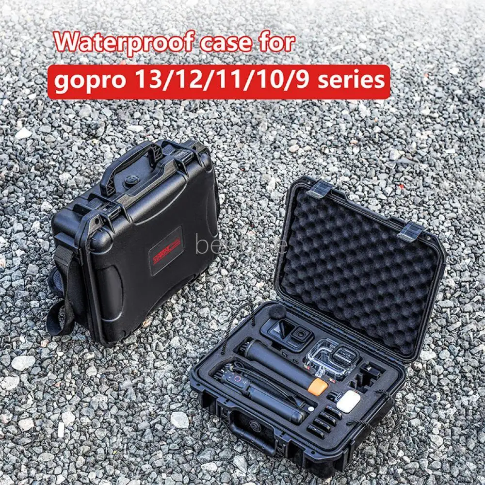 2 Layer Hard Case Storage Box Carrying Case Waterproof Portable Travel Suitcase For Gopro Hero13/12/11/10/9 Camera Accessories