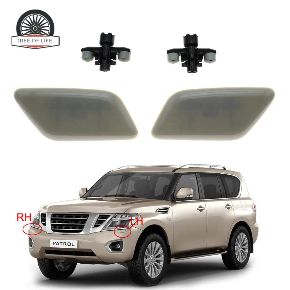 black Headlight Washer Nozzle Cover Headlamp Spray Water Jet Cap For Nissan Patrol 2013+  28658-3ZD1A  286593ZD1A 286593ZD1A