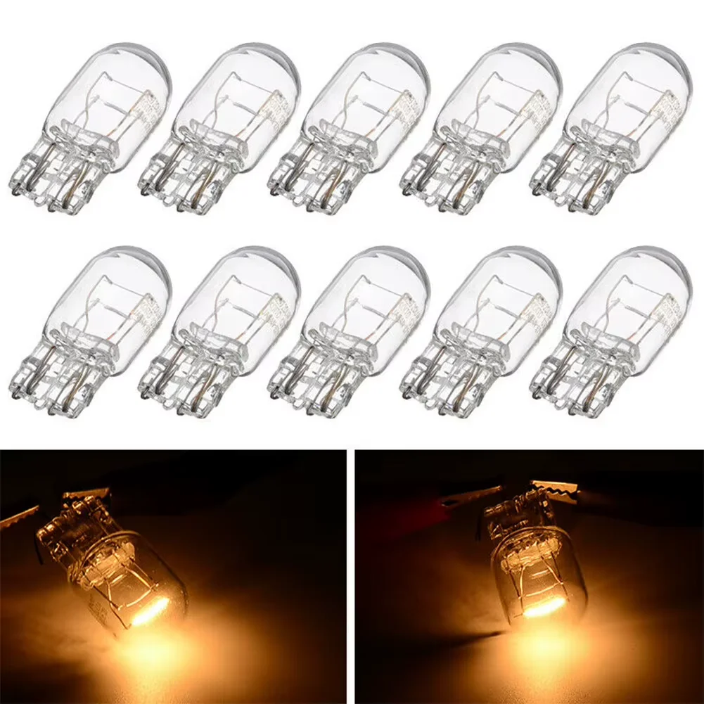 10pcs T20 7443 7440 Signal Light W21/5W Halogen Clear Glass DRL Daytime Running Lights Turn Stop Signal Brake Tail Light Bulbs