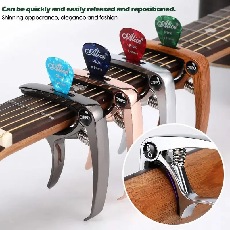 Gitarren-Kapodaster für akustische klassische E-Gitarre, Klangverstellung, Metall-Stimmklemme, Gitarrenzubehör, Capotraste Quick Change Clip