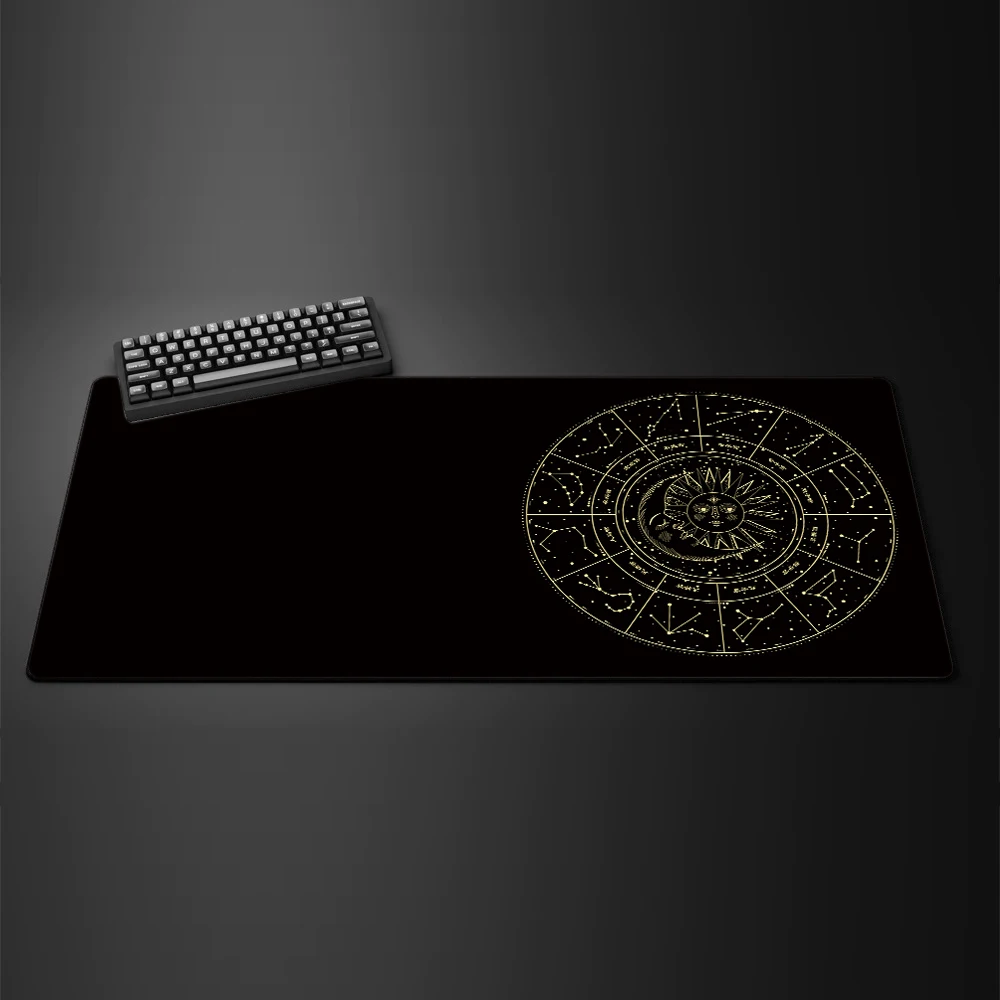 Horoscope Chart Mouse Pad Black Large Computer Office Game Table Mats XXL Rubber Anti-slip PC Keyboard Mousepads Long Desk Pads