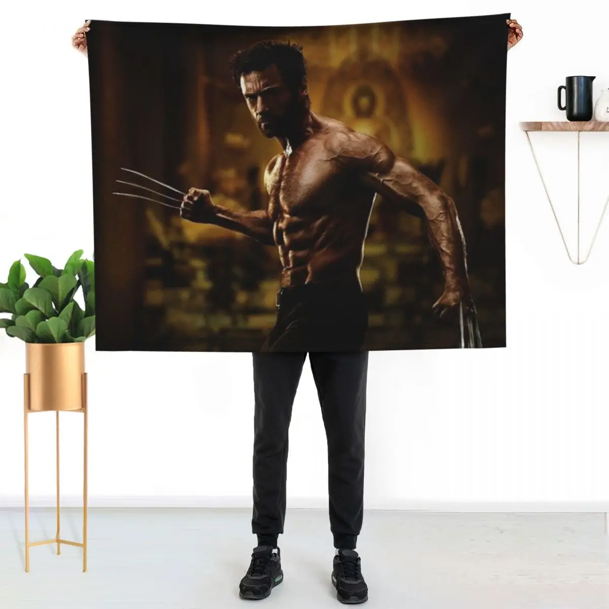 

hugh jackman Throw Blanket Cozy Warm Blanket for Bed Room Decor