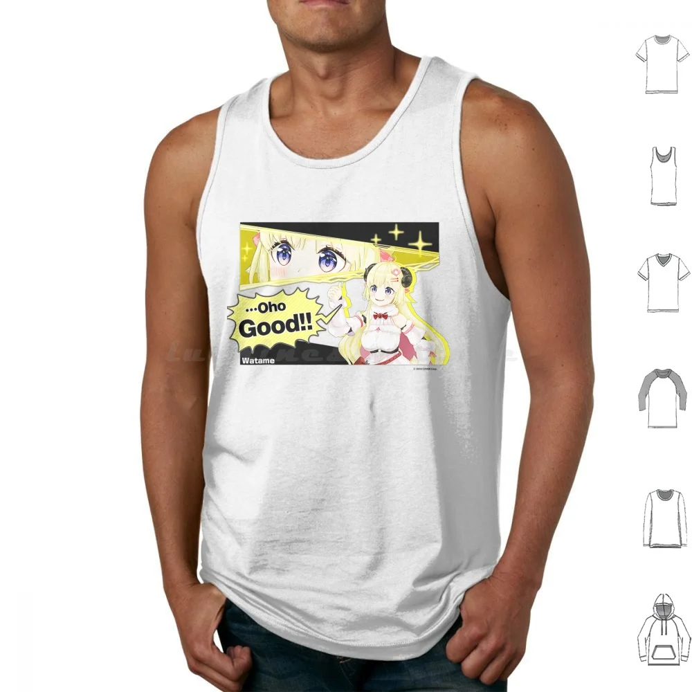 

【tsunomaki Watame】hologra Famous Scene Tank Tops Print Cotton Hololive Tsunomaki Watame Vtuber Anime Watame Virtual