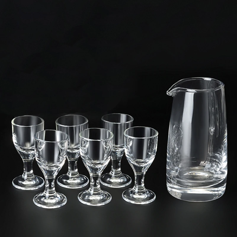 7pcs Wine Glasses  Set 100ml Wine Dispenser + 6pcs Shot Glass 10ml/12ml/15ml Transparent Cups Set with Gift Box Drinkware Cups