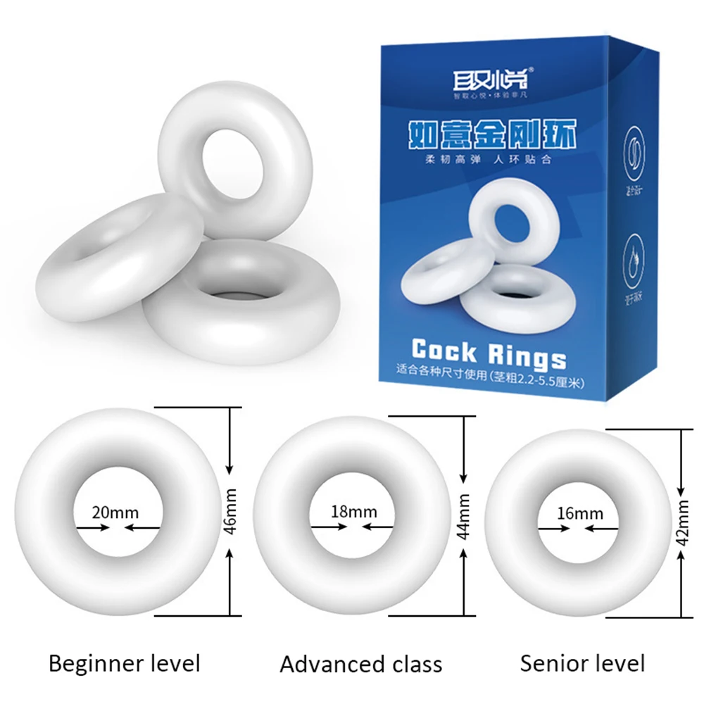 3PCS/set Penis Ring Men Delay Ejaculation Erection Cockring Adult Toys for Couple Sex Toy Penisring Man Dick Enlarger Cock Rings