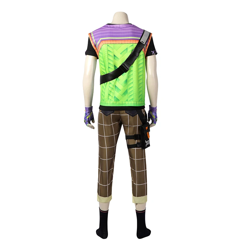 ROLECOS Gekko Cosplay Costume Game Valorant Agent Gekko Cosplay Costume Men Combat Uniform Halloween Party Outfit Full Set