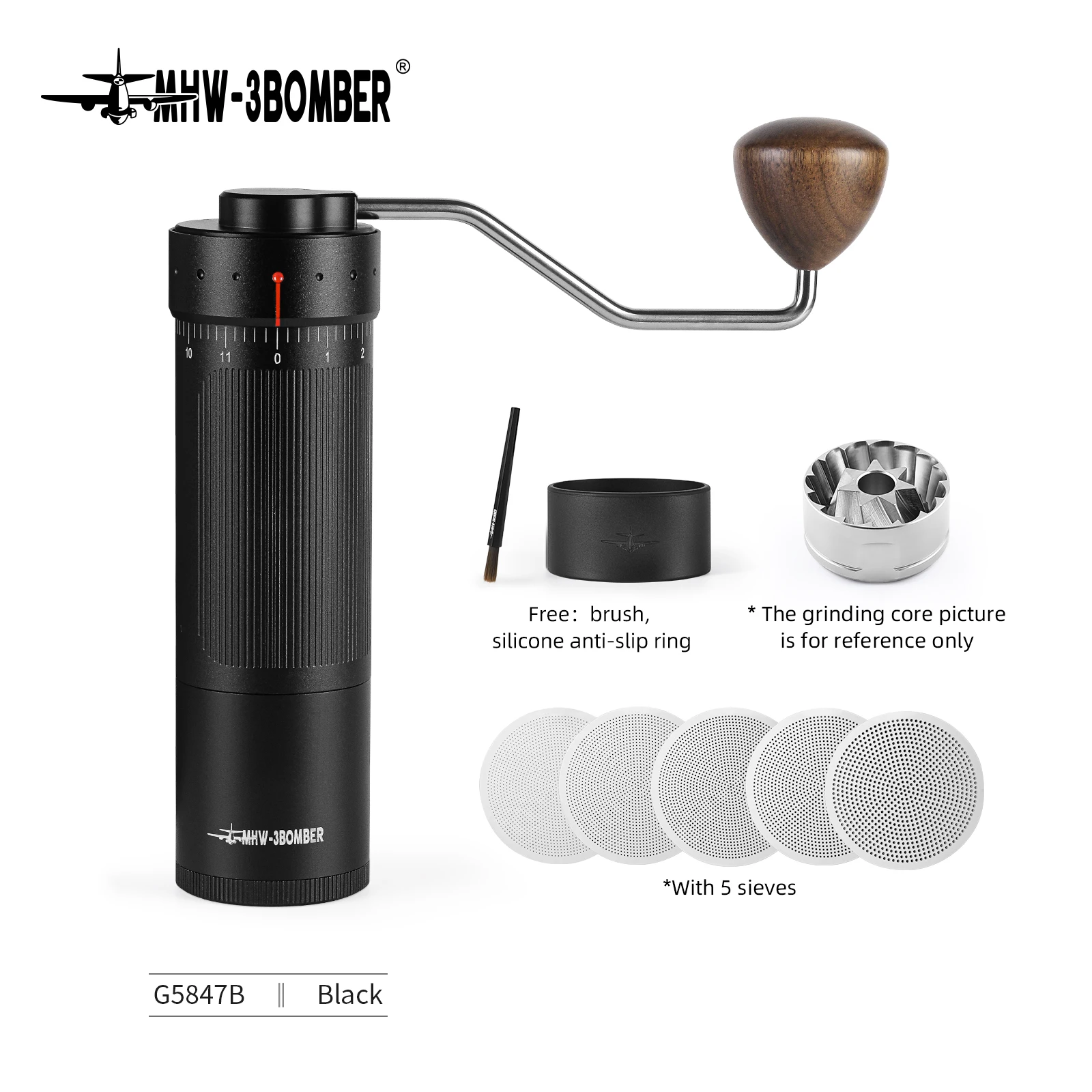 

MHW 3BOMBER Manual Coffee Grinder Externally Adjustable Espresso Grinding Machine Barista Coffee Maker Accessories Cafe Tools