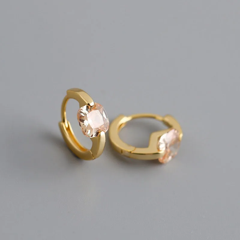 Ensir New Small Colored zircone Square Luxury Woman orecchini a cerchio Piercing gioielli per feste di matrimonio