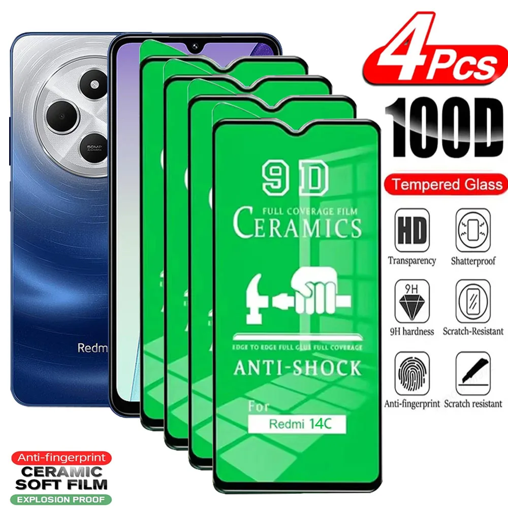 

4PCS HD Ceramic Film For Xiaomi Redmi 14C 13C 12C 10C 12 13 Clear Soft Screen Protector For Redmi A1 A2 A3 Plus 8 9A 9C 10A Film
