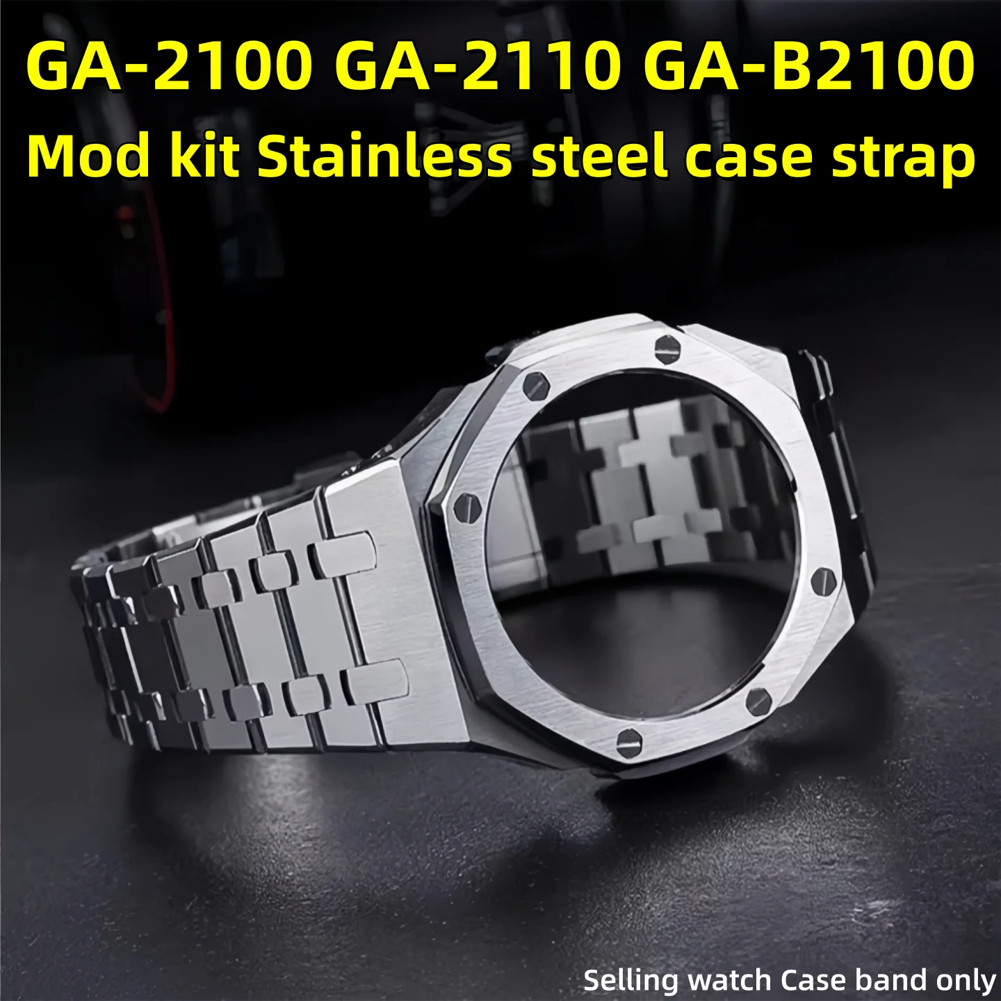 GA-2100 GA-B2100 Mod Kit Metal Shell&Band For Casio G-SHOCK 5611 farm Oak GA2100 GA-2110 Stainless steel  Case Strap watch parts