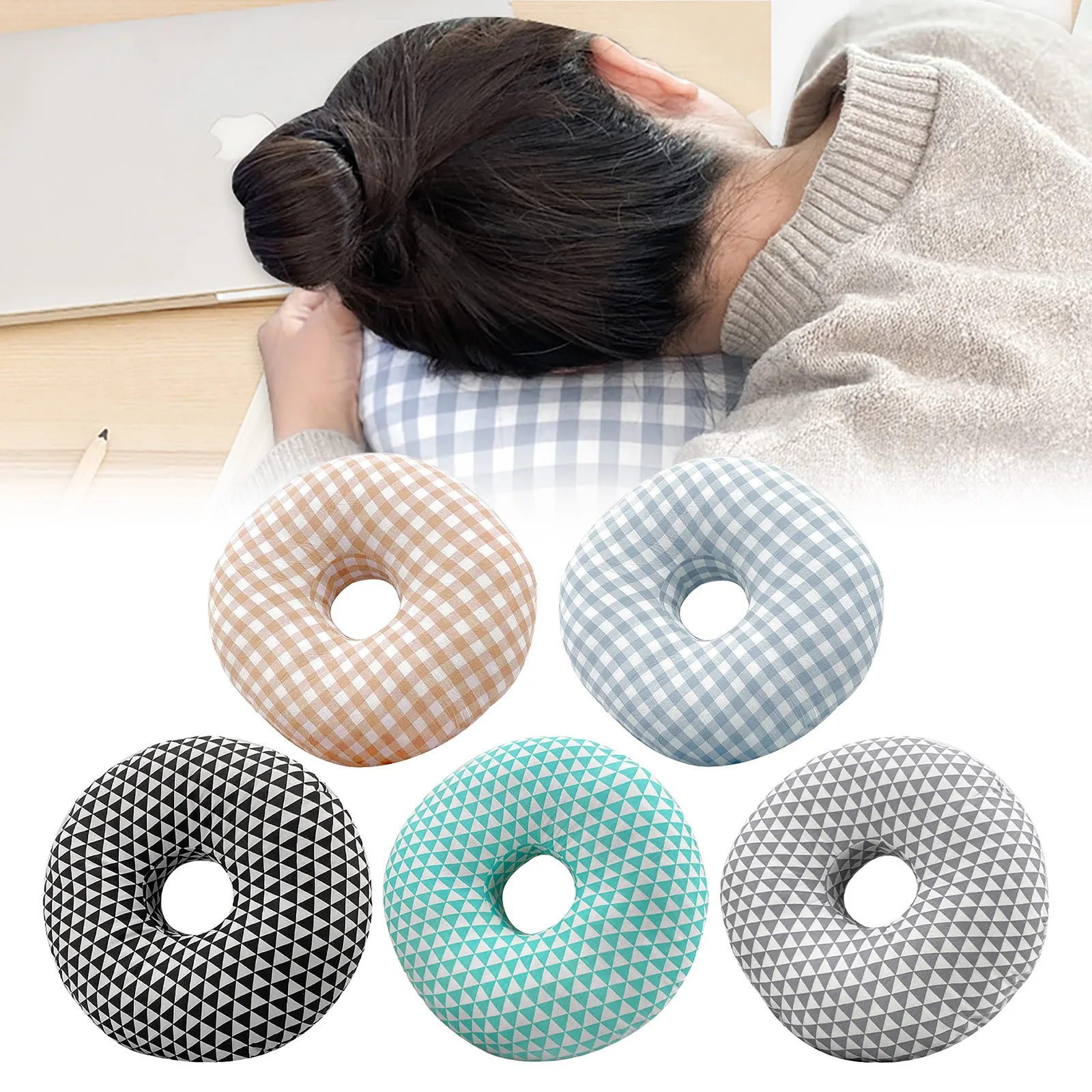 

Single Hole Circular Ear Pillow Office Nap Pressure-relieving Ear Pillow Soft Comfortable Piercing Pillow For Side Sleepers