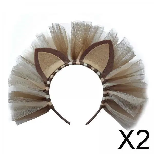 Accessori per costumi in poliestere per bambini, fascia per capelli, orecchie di gatto, coda di animale, per feste di compleanno