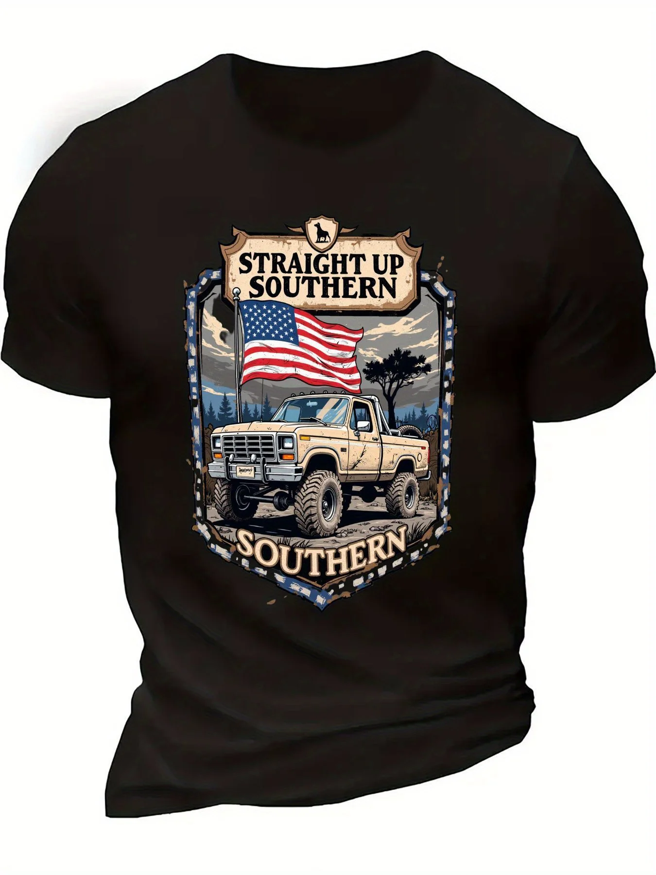 

Southern Pride American Flag T-Shirt 100% Cotton O-Neck Short Sleeve Summer Casual Mens T-shirt Streetwear
