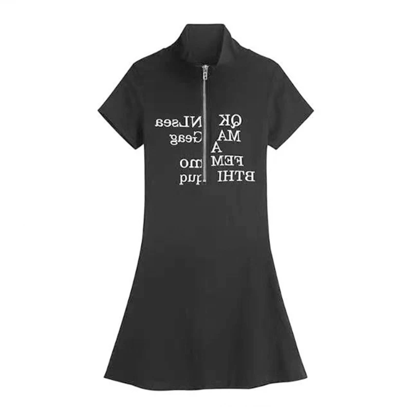 الصيف ملهى ليلي موضة إلكتروني طباعة فساتين الإناث عادية مثير المنخفضة قطع سستة رداء قصيرة الأكمام عالية الخصر فستان حفلة صغيرة