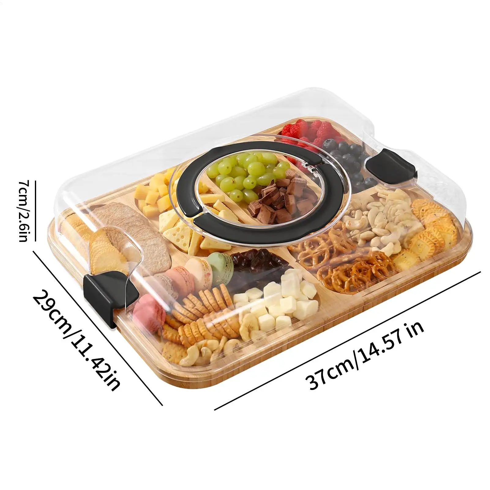 Chopping Boards For Kitchen Wooden Cutting Board Kitchen Supplies Storage Container Serving Tray With Lid For Charcuterie Food view 6