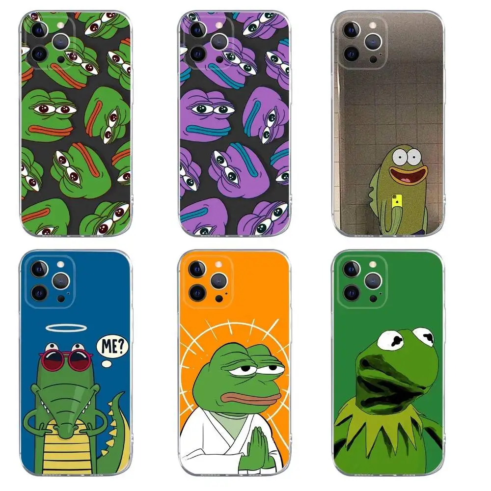 

Sad P-Pepe Frog Phone Case For iPhone 16,15,14,13,12,11,Pro,Max,Xs,Xr,X,7,8,Plus,Mini Silicone Clear Cover