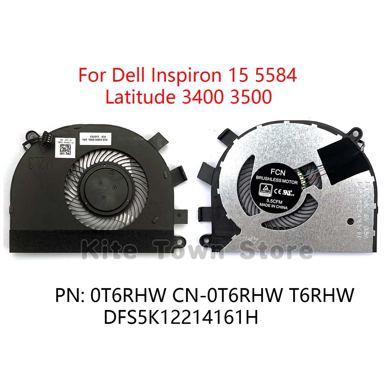 New CPU Cooling Fan for Dell Inspiron 5584 15-5584 Latitude 3400 3500 CN-0T6RHW