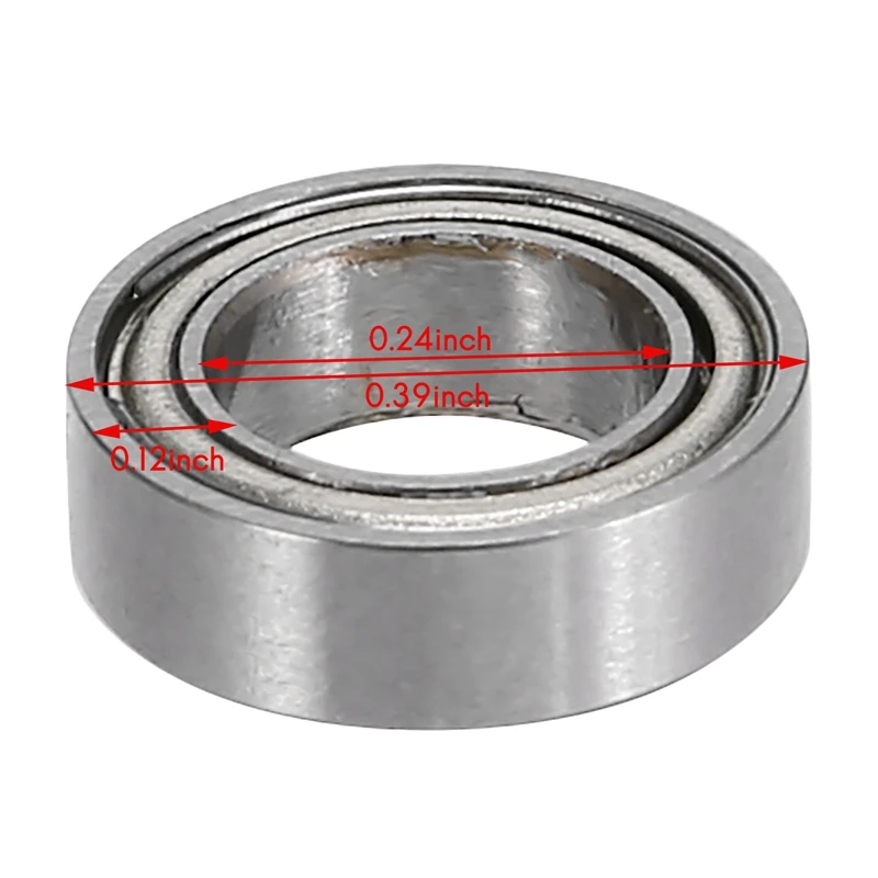 20Pcs MR106-ZZ Bearing 6 X 10 X 3Mm Metal Shielded Ball Bearing Pre-Lubricated With Grease Radial Ball Bearing