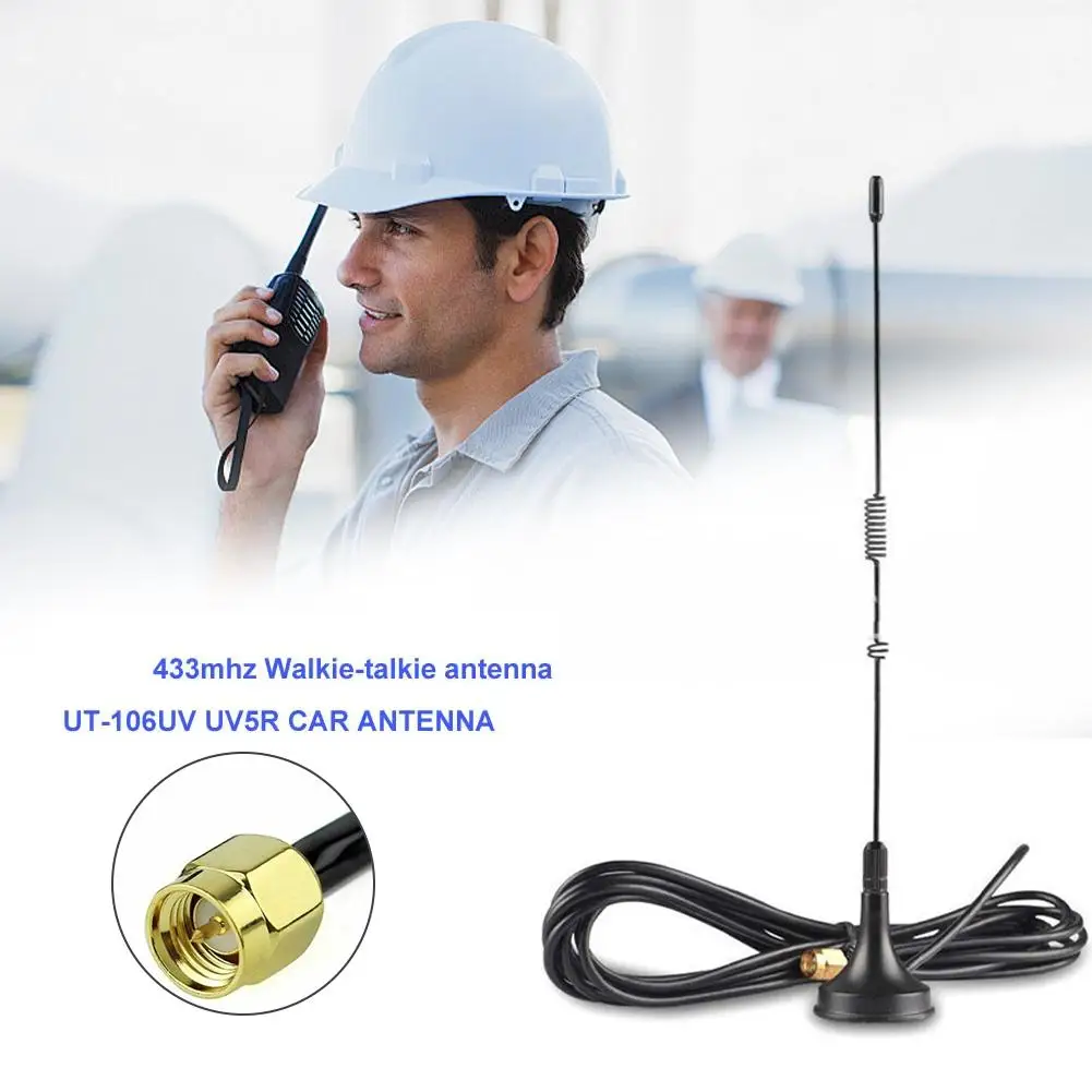 Antena succionadora de piezas SMA hembra para coche, medidor de cable largo de 433MHz, intercomunicador de doble segmento, UV5R, 3 Ant P1B1, 1 AntennaUT-106UV