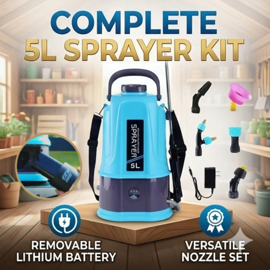 

Портативный электрический опрыскиватель 12В, 5 л, ранцевый, высокого давления, для полива растений, со съемным литиевым аккумулятором, для сельского хозяйства на открытом воздухе