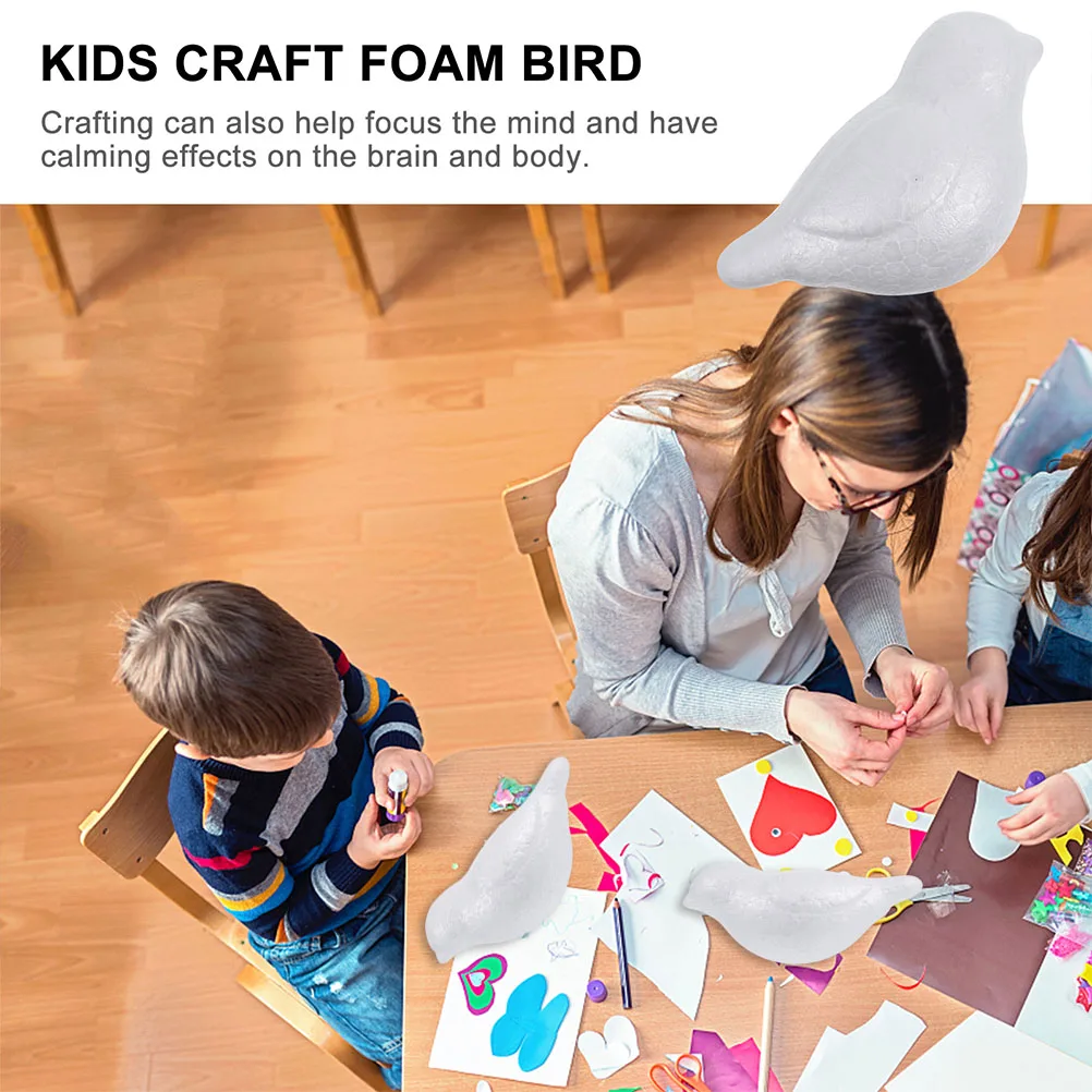 

12pcs Foams Bird Painting Craft Diy Art Birds Color Filling For Party Decoration Educational Tool Foam Bird Arrangement