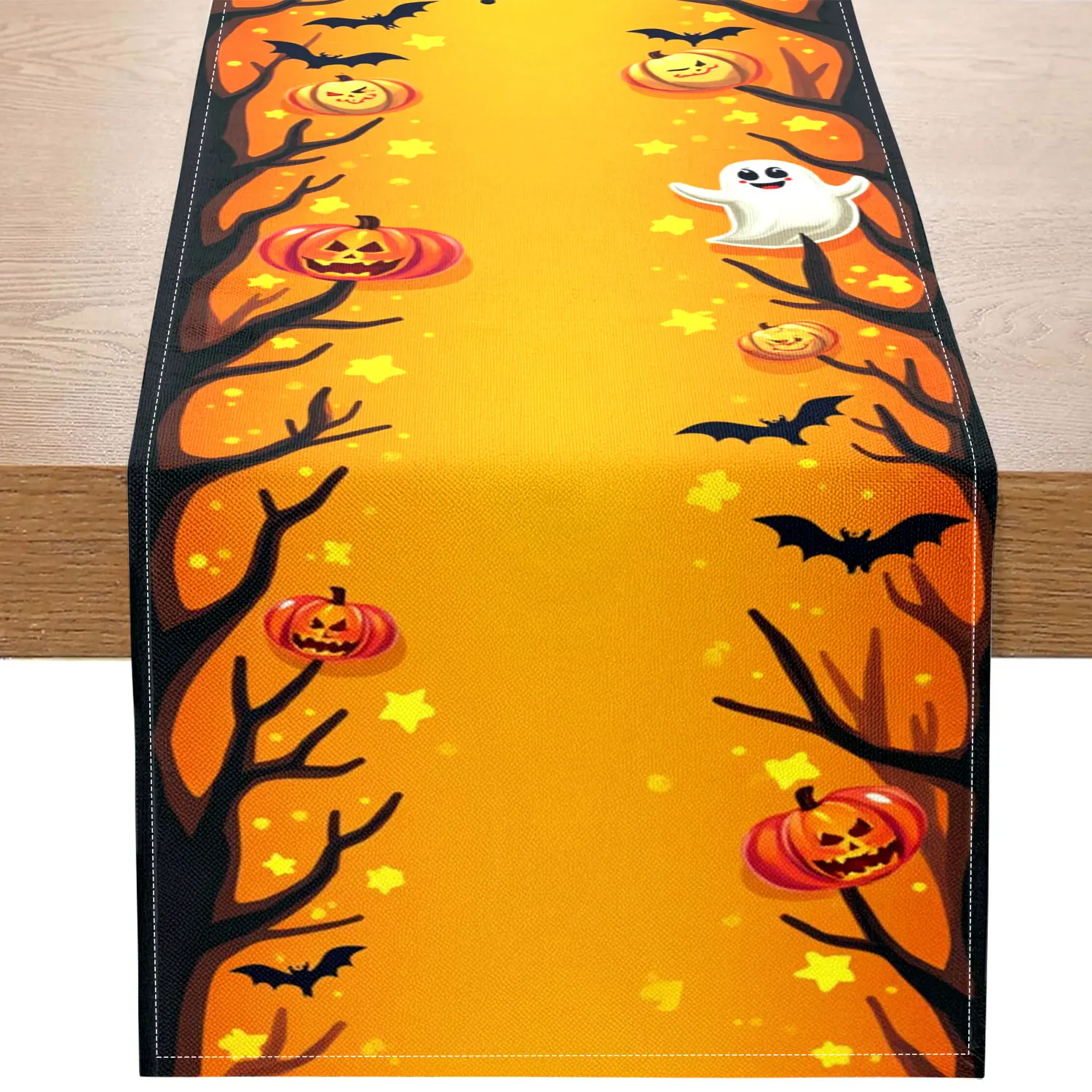 

1 дорожка на Хэллоуин с рисунком призрака, тыквы и летучей мыши, подходит для праздничных вечеринок и сцен для украшения дома